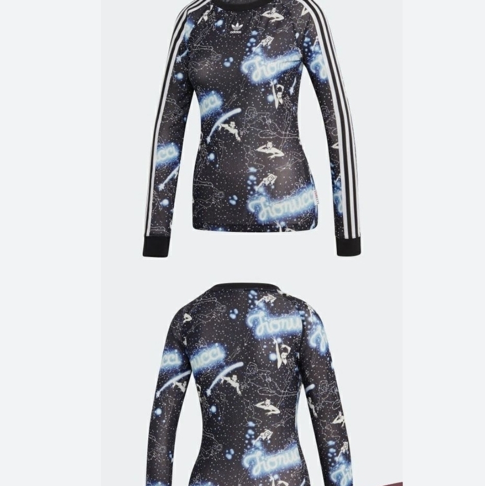 ADIDAS X FIORUCCI constellations sheer long sleeve top